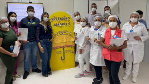 Colaboradores do PAI e HMA participaram de dinâmicas sobre saúde emocional alusivas à campanha Setembro Amarelo (Foto: PAI/Divulgação)